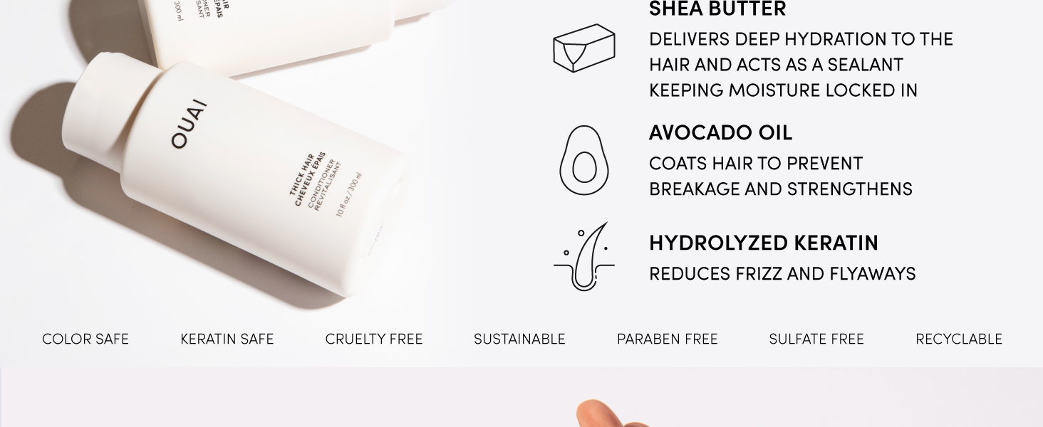 this thick conditioner is made with coconut oil to help seal split ends and strengthen hair