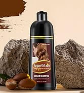 Natural Black Hair Dye Shampoo 3-in-1, 100% Gray Hair Coverage in Minutes, Argan Oil Hair Color S...