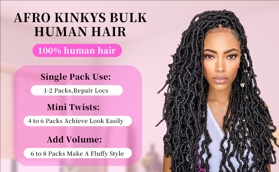 afro kinkys bulk human hair