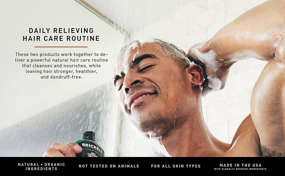 Daily Relieving Hair Care Routine, For Men, Cleanses, Nourishes, Volumizes, Treats dandruff