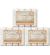 A LA MAISON Oat Milk Bar Soap - Triple French Milled Natural Moisturizing Hand Soap Bar (12 Bars ...