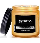 M&SENSE Neroli Tea Scented Candle - 11.6oz Natural Soy Wax Non Toxic 70-Hour Burn, 2-Wick Citrus ...