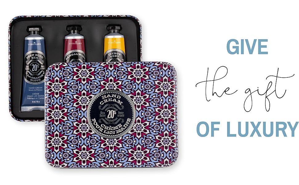 holiday gift set, shea butter, hand cream, luxury, natural, organic, trio, gift for him, 