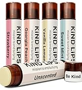 Kind Lips variety 5 pack of 100% natural and organic lip balm that nourishes chapped lips