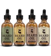 Striking Viking Beard Oil 4 Pack Softening & Conditioning Beard Oil For Men - Citrus Vanilla Sand...