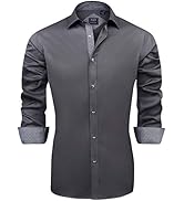 J.Ver Men's Casual Long Sleeve Stretch Dress Shirt Wrinkle-Free Regular Fit Button Down Shirts