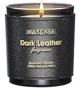 M&SENSE Tobacco Leather Berries Scented Candles, Heavy Scented Candles,Vegan Soy Wax,10oz 42-Hour...