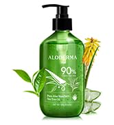 Aloderma Tea Tree Aloe Gel - 90% Organic Aloe Vera Gel Made within 12 Hours of Harvest - Aloe Ver...