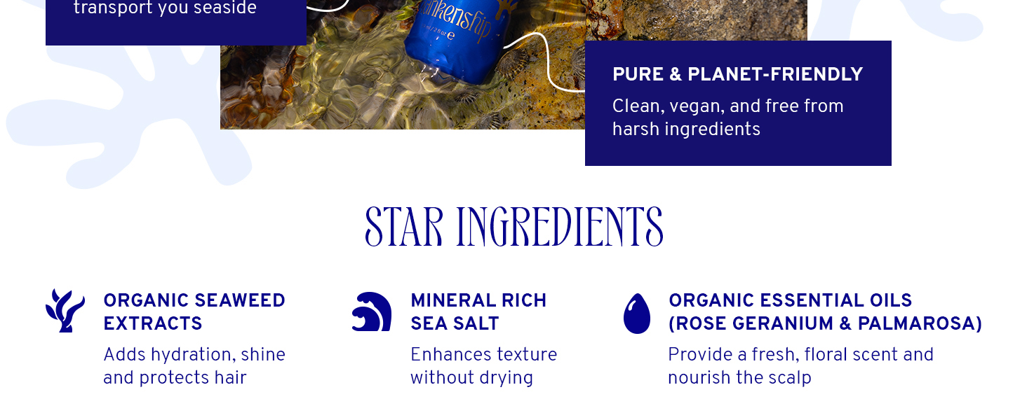 Beachy Waves No Crunch Sea Salt For Texture Volume Hold Mineral Rich Organic Seaweed Extracts