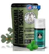 Coach Soak Recovery Bath Soak Eucalyptus Tea Tree and Magnesium Lotion with MSM Cooling Menthol B...