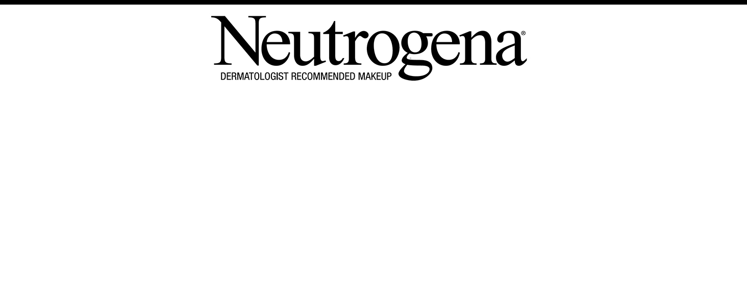 Narrow black bar the goes across the screen on white background with black Neutrogena logo centered