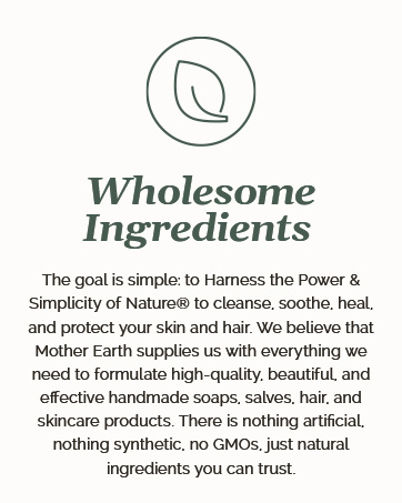 wholesome ingredients power simplicity nature cleanse soothe heal protect skin hair salve skincare