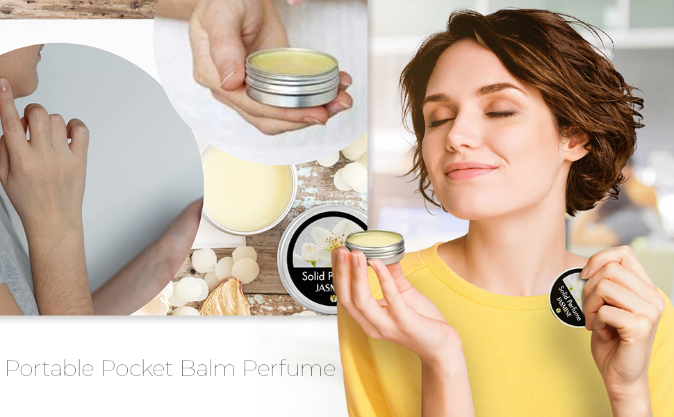  Balm Perfume Perfect for Travel Use - Natural Fragrance Parfum  Men Women Natural & Vegan Jasmin