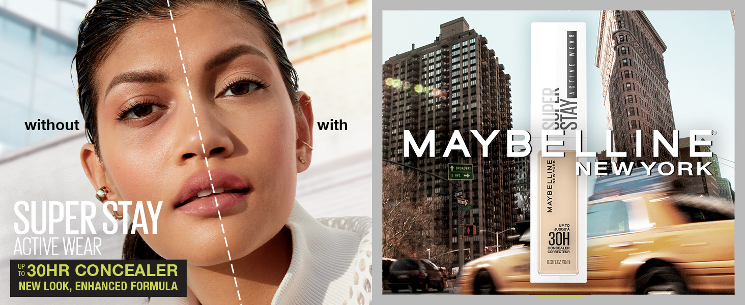 maybelline new york super stay active wear up to 30hr concealer new look, enhanced formula
