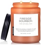 M&SENSE Fireside Bourbon Candles Strong Scented, 2 Wick Jar Candle 19.4oz 110 Hour Long Lasting, ...