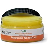 360Feel Tangerine Grapefruit Sugar Body Scrub - Great for Acne Scars Stretch Marks Foot Scrub Gre...