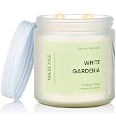 M&SENSE White Gardenia Scented Candle - 11.6oz Natural Soy Wax 70-Hour Long Lasting Burn Time Non...