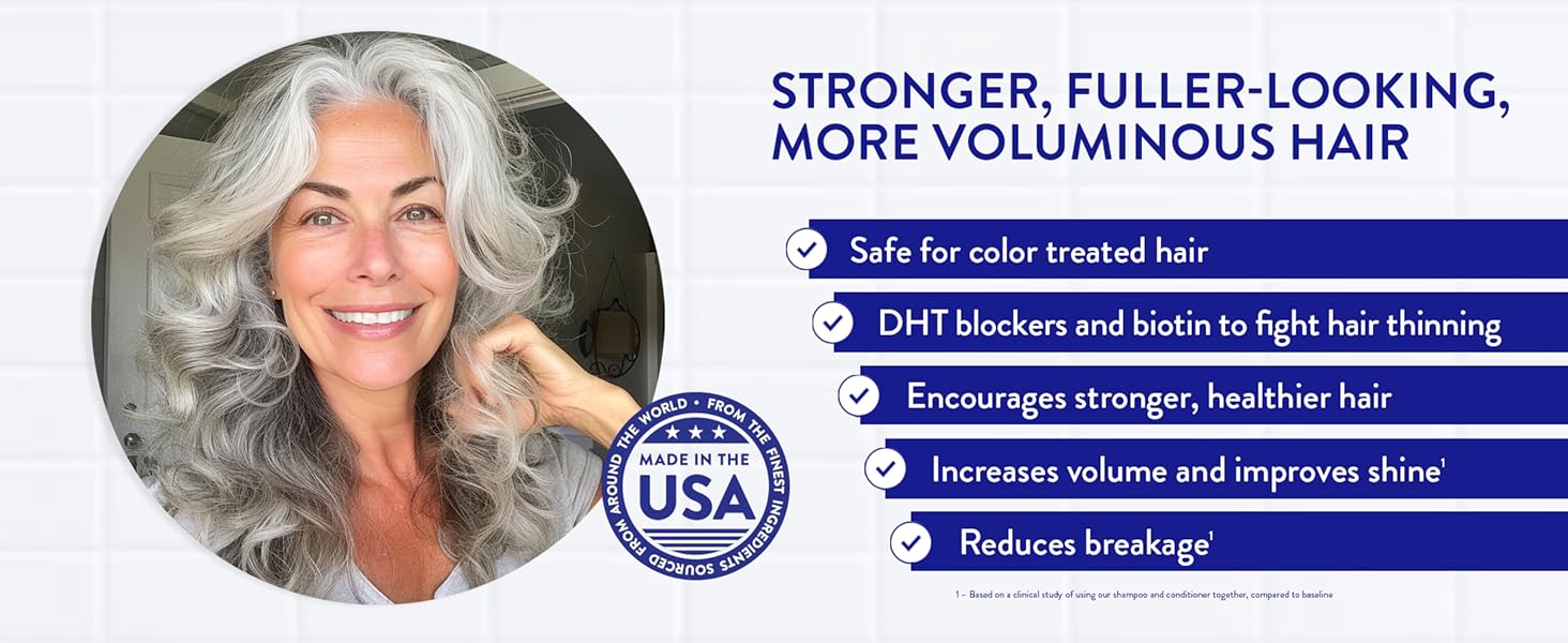 clinically tested shampoo and conditioner set for women to reduce hair shedding routine wellness