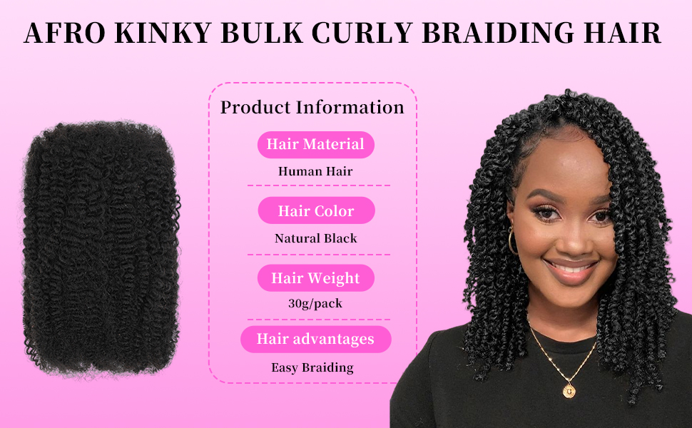 afro kinkys bulk human hair