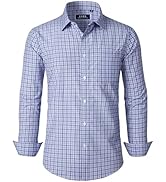 J.VER Men's Button Down Shirts Wrinkle Free Dress Shirt Business Casual Long Sleeve Cotton Plaid ...