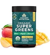 Ancient Nutrition SuperGreens Powder with Probiotics, Organic Mango Flavor Greens, Made from Real...