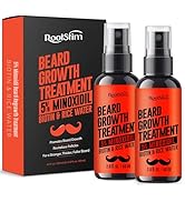 5% Minoxidil Beard Growth Serum for Men: 2-Pack Hair Regrowth Spray with Biotin & Rice Water - Ex...