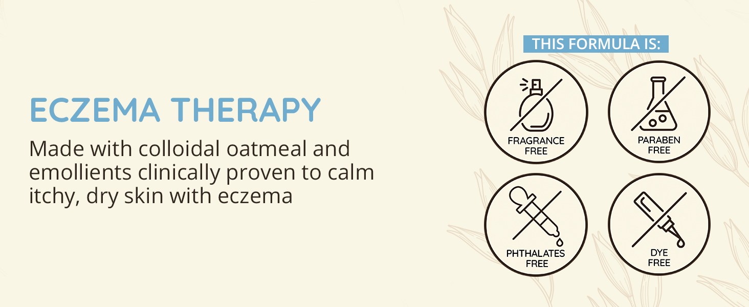 Eczema therapy cream lotion relief oatmeal calm itchy dry skin fragrance free moisturizing sensitive