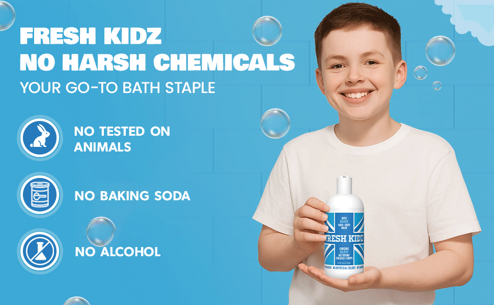 alcohol parabens natural kids children teens Safe body wash for kids no harsh chemical ingredients
