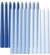 Viyffo 10 Inch Taper Candles Blue Set of 20 Unscented, Dripless, Smokeless Long Tall Tapered Cand...
