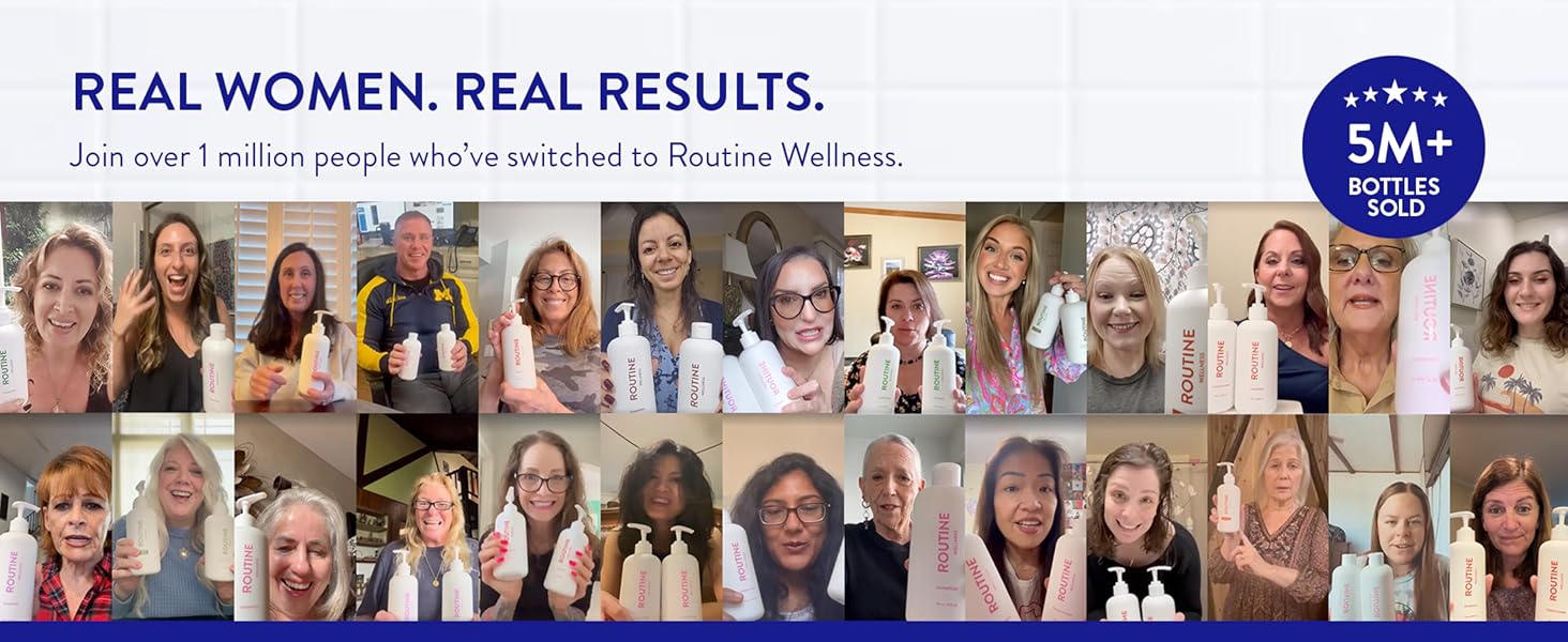 Routine Wellness hair strengthening system for older women aging thin fine grey colored hair