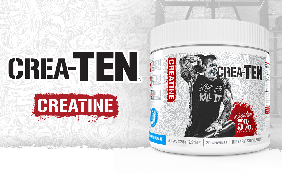 Rich Piana 5% Nutrition CreaTEN Multi Creatine Blend | Flavored Creatine Powder Muscle Gain Power