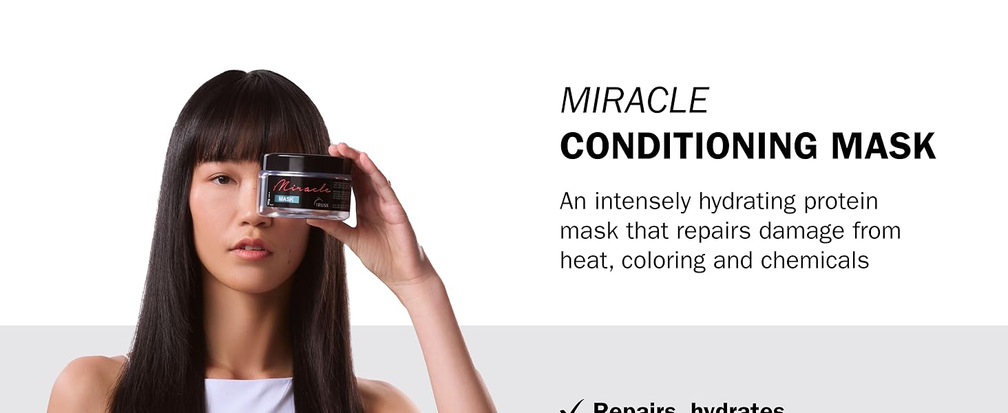 truss miracle conditioning mask, hydrating protein mask repairs damage from heat and coloring