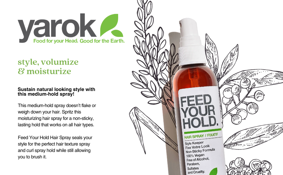 Yarok, Style volumize & moisturize, Sustain natural looking style with this medium-hold spray!