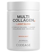 Codeage Multi Collagen Protein + Joint Blend, Astaxanthin, Bromelaine, Boswellia & Turmeric Suppl...