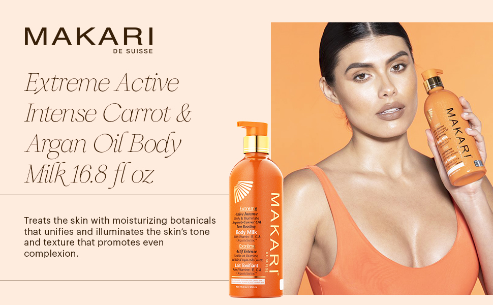 makari extere active intense tone boosting boy milk carrot argan oil skin botanicals