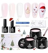 Beetles Hard Gel Kit-Christmas Limited 3 Colors 9 in 1 Nail Extension Sculpting Building Apex Hig...