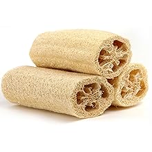 Natural Loofah loofa luffa 3 pack 4 inch 6 inch exfoliating dry skin rough soap bath shower women 