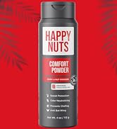 HAPPY NUTS Comfort Powder - Anti Chafing & Deodorant, Aluminum-Free, Sweat and Odor Control for J...