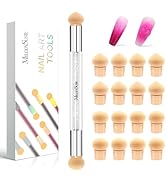 MelodySusie Nail Sponge Pen for Ombre Gradient, Double Ended Sponge, 16pcs Replaceable Sponge for...
