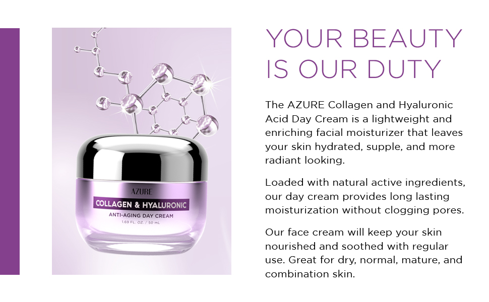 Azure - Collagen & Hyaluronic Anti Aging Day Cream 50mL 4