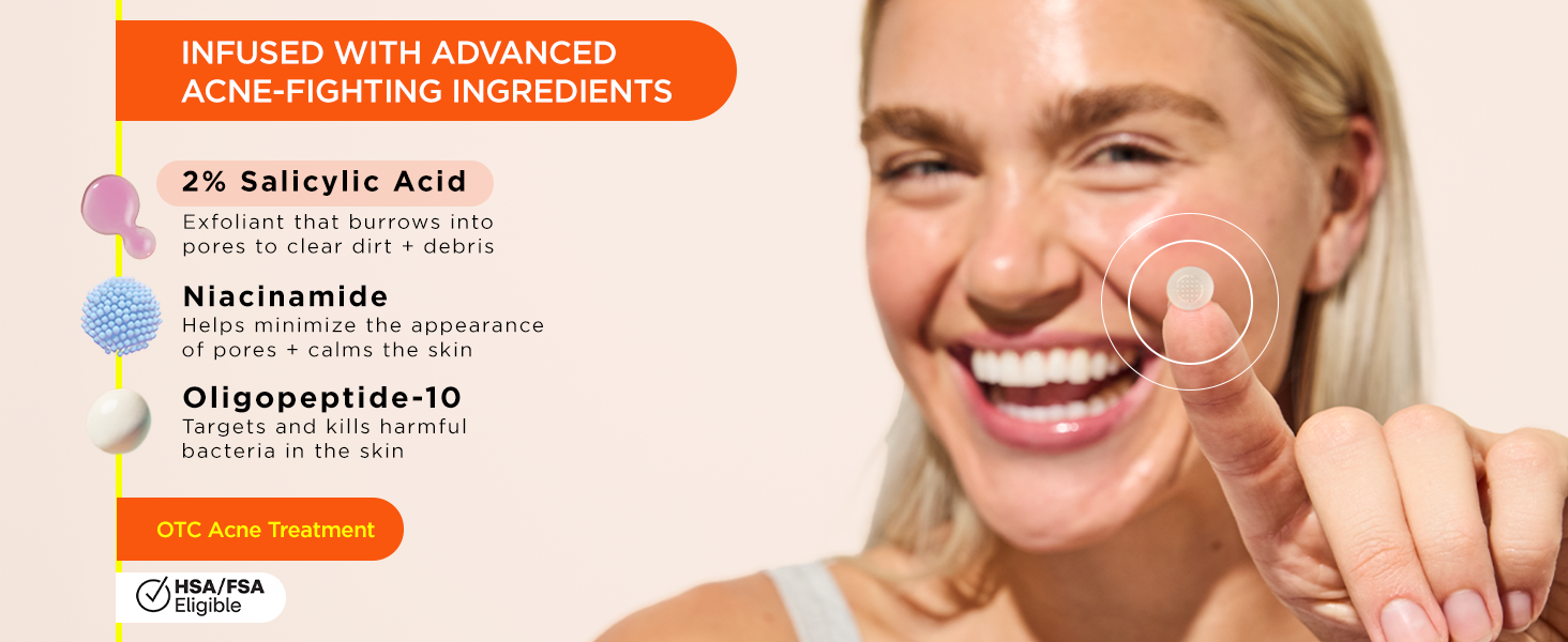 microdart pimples patches with glycolic acid salicyic acid oligopeptide-10 niacinamide