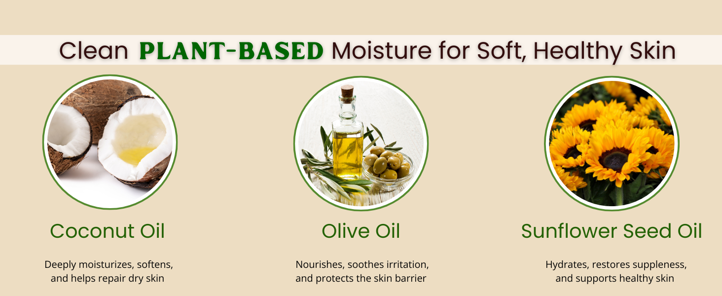 coconut oil olive oil for skin plant based moisturizer for dry feet cracked heels women men