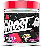 GHOST Pump Nitric Oxide Powder, Warheads Sour Watermelon - 40 Servings - Sugar & Stim-Free Pre-Wo...