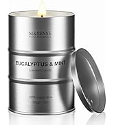 M&SENSE Scented Candle, Eucalyptus Mint Medium Jar Candle for Men, 70 Hours Slow Burning Natural ...