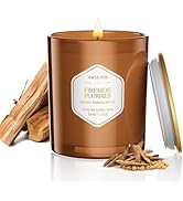 M&SENSE Fireside Flurries Candle - 11.3oz Smoky Sandalwood Scented, 70 Hours Burn Time, Natural S...