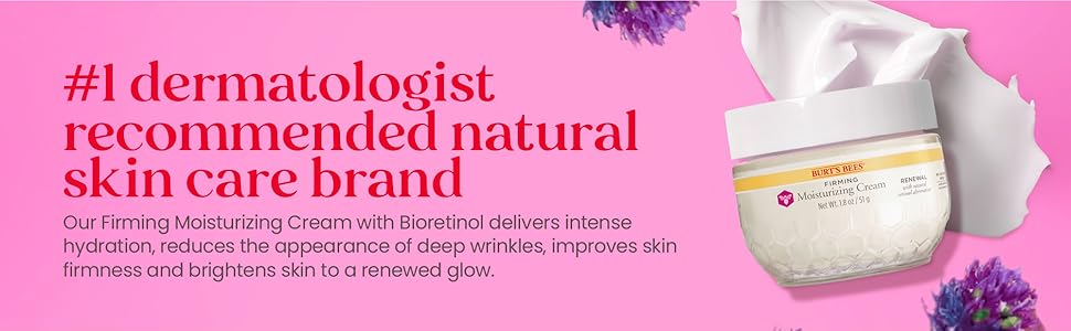Amazon.com: Burt's Bees Renewal Firming Face Cream, Anti-Aging Retinol  Alternative, Moisturizing Natural Origin Skin Care, 1.8 Ounce (Packaging  May Vary)