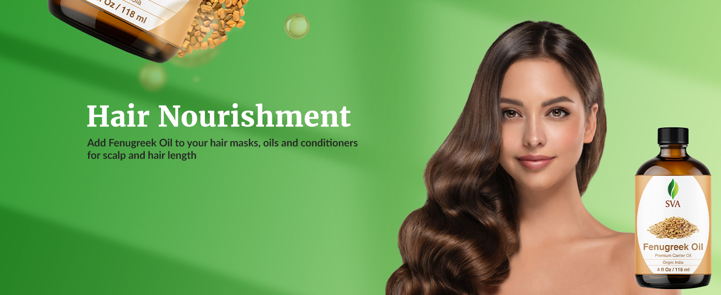 SVA Fenugreek carrier oil is a cold pressed hair oil for scalp massage and haircare