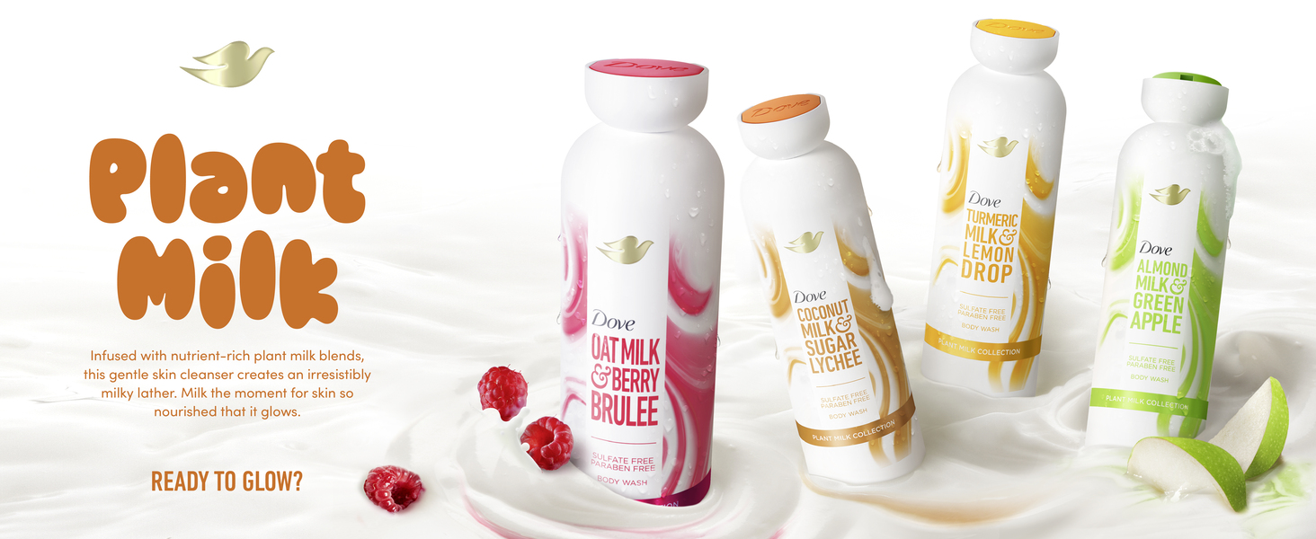 Plant milk body wash range