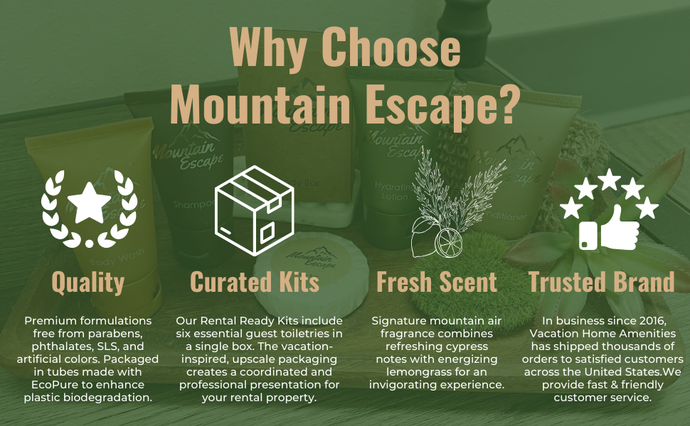 Close-up of Mountain Escape soap bar with pine forest-themed packaging