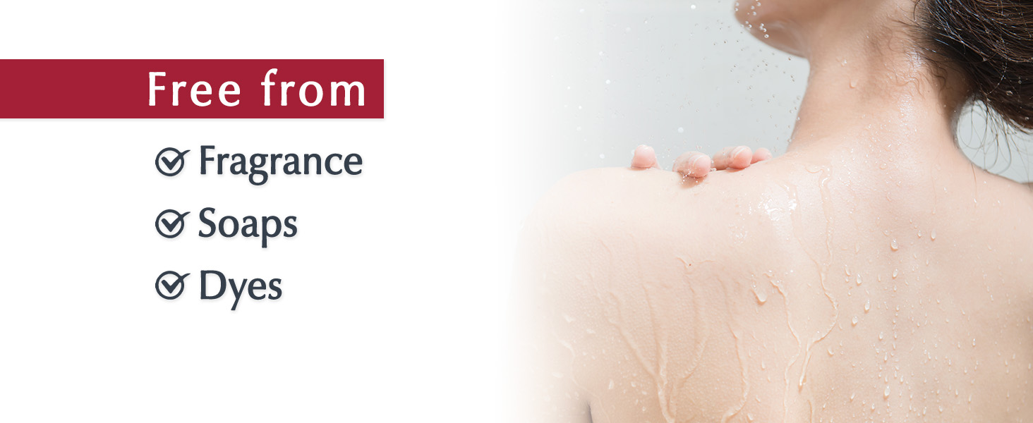 Free from fragrance, soaps and dyes